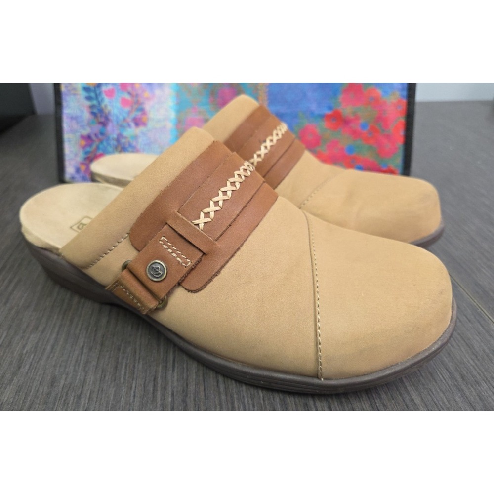 Spenco‎ Fox Women's Size US 6.5 WIDE Leather Clogs Slip On Orthotic Casual Shoes